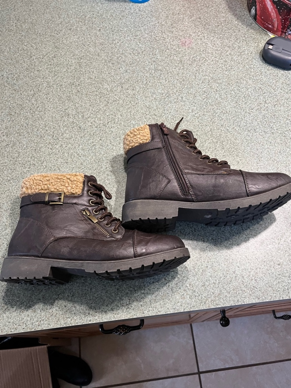Brown Combat Boots Size 9. Wanted Barrie style